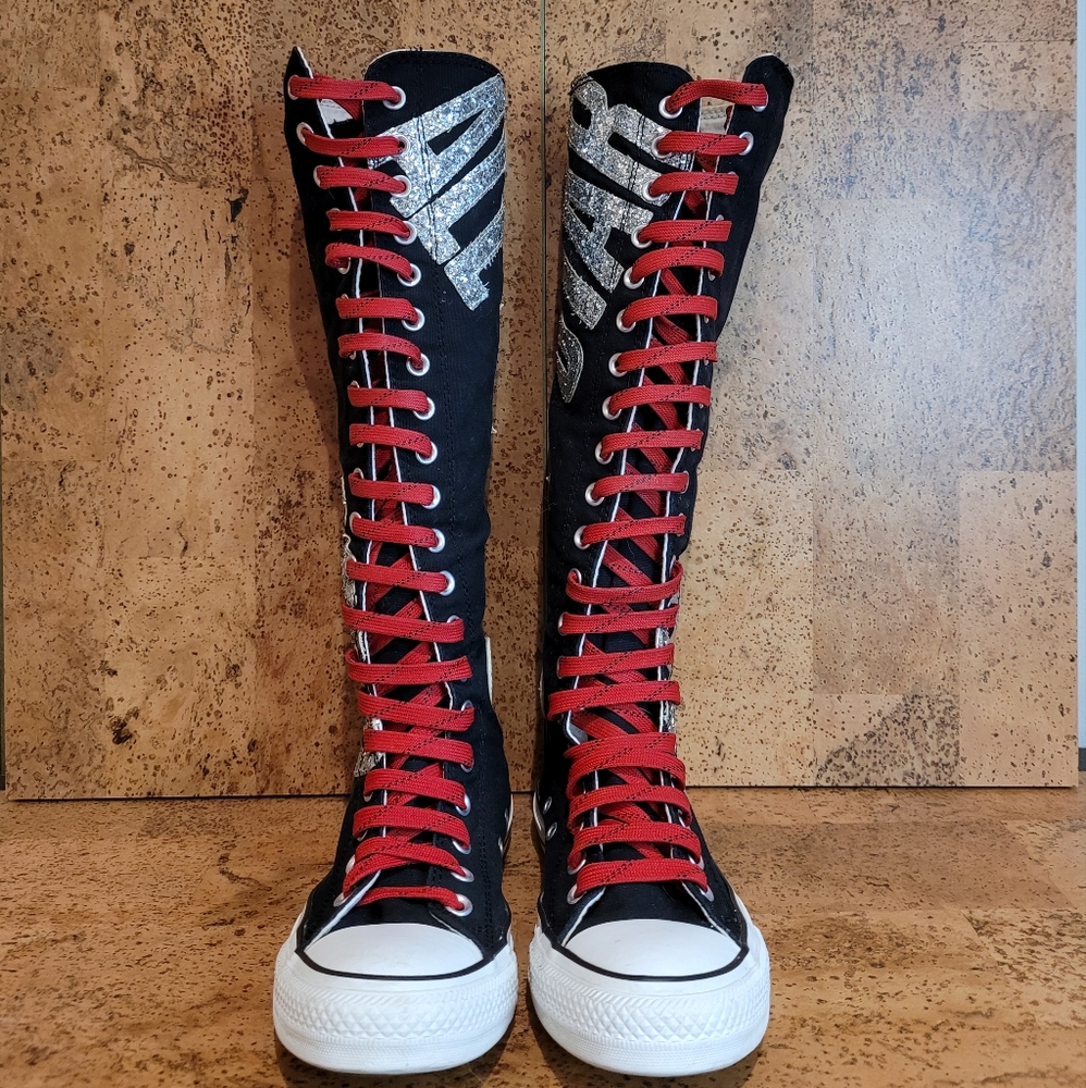 Converse Black and Red Lace Up Boots